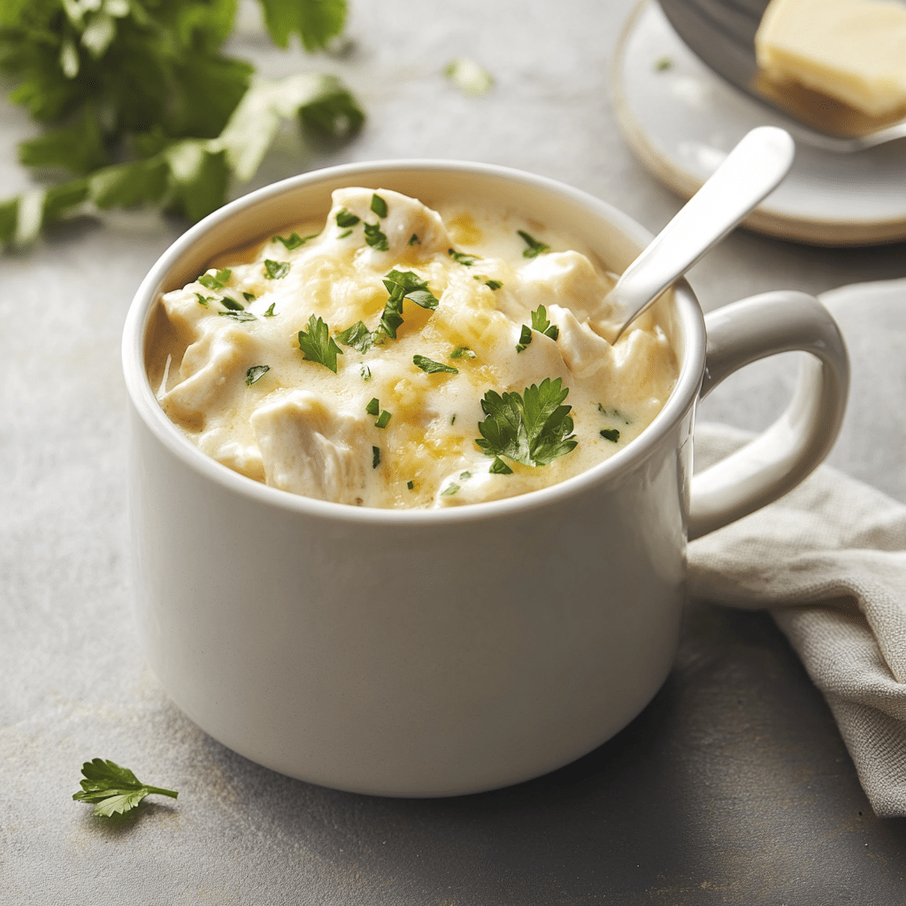 Cheesy Chicken Alfredo Dinner Mug Meal in Minutes — restaurant-quality recipe photo