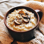 How to make Creamy Garlic Mushroom Risotto Mug — key cooking step