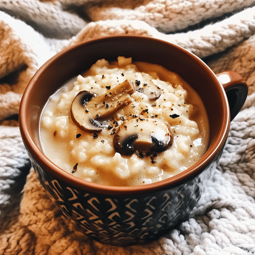 Creamy Garlic Mushroom Risotto Mug — restaurant-quality recipe photo