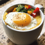 How to make Savory Breakfast Polenta Mug — key cooking step