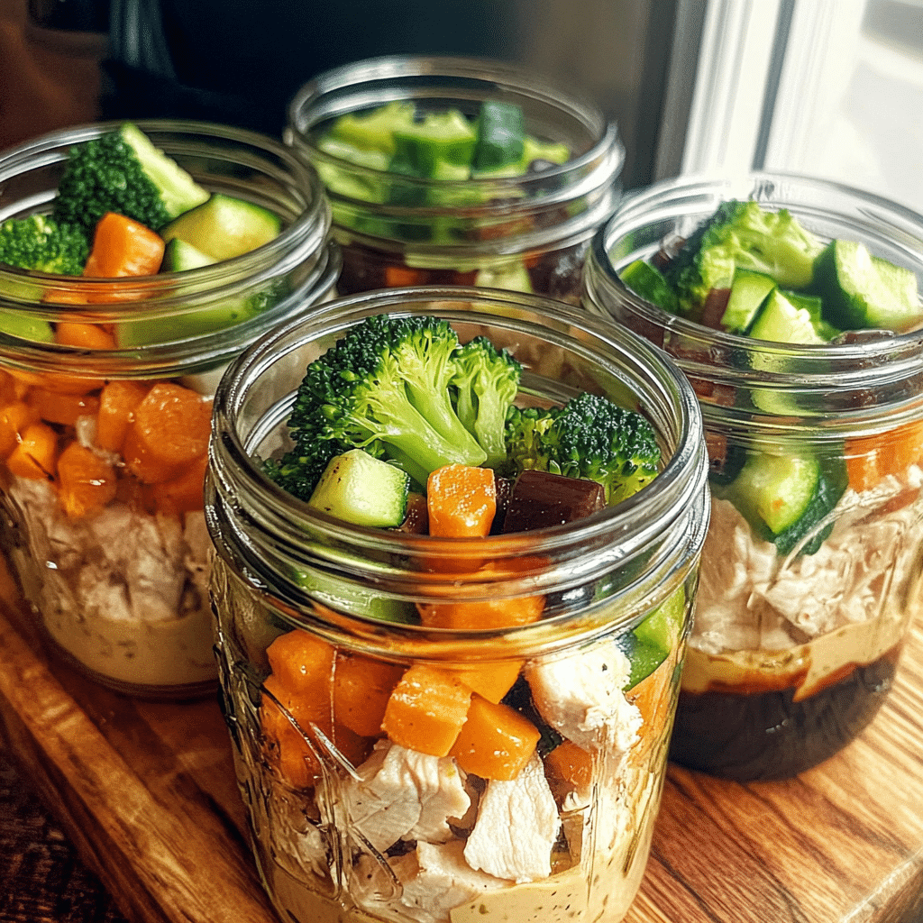 Savory Chicken and Vegetable Meal Prep Jars — restaurant-quality recipe photo