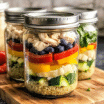 How to make Savory Chicken Quinoa Meal Prep Jars — key cooking step