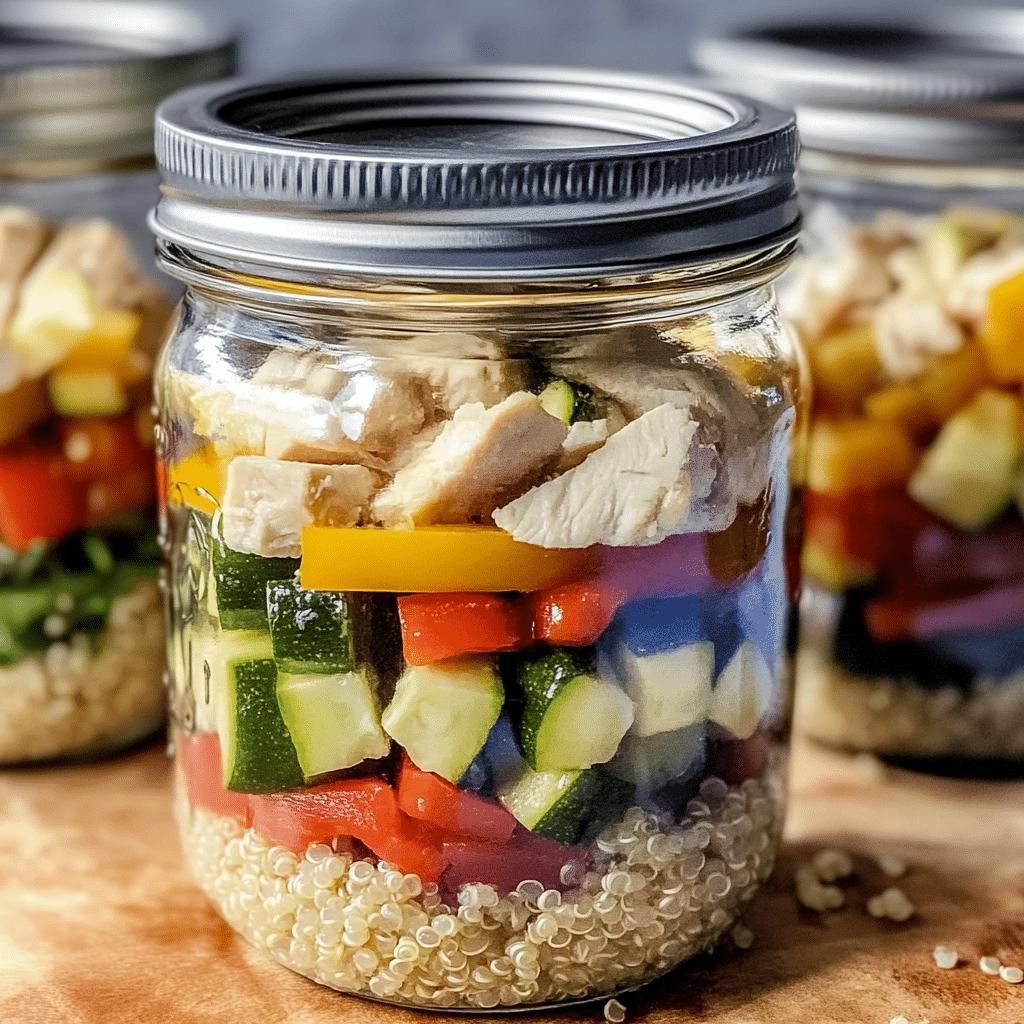 Savory Chicken Quinoa Meal Prep Jars — restaurant-quality recipe photo
