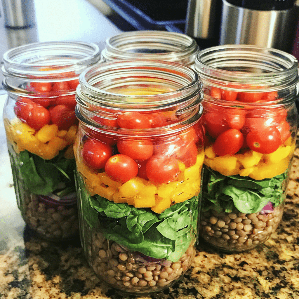 Savory Lentil Meal Prep Jars — restaurant-quality recipe photo