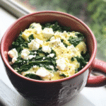 How to make savory spinach and feta breakfast mug — key cooking step