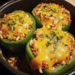 How to make savory stuffed bell pepper mug meal — key cooking step