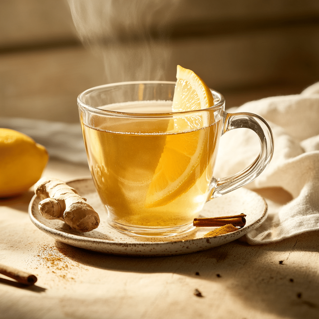 soothing ginger lemon herbal infusion