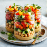 How to make Spicy Chickpea Meal Prep Jars — key cooking step