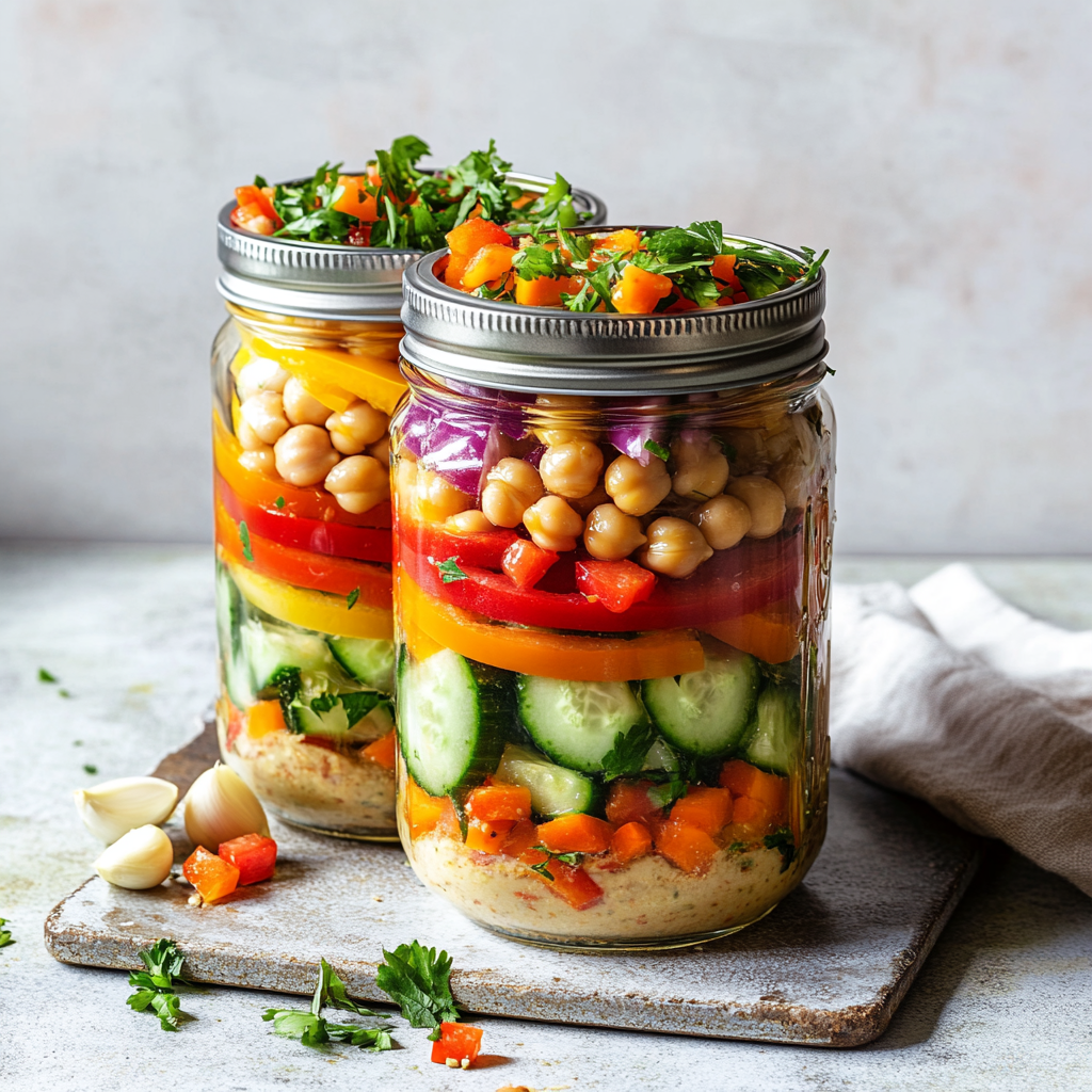 Spicy Chickpea Meal Prep Jars — restaurant-quality recipe photo