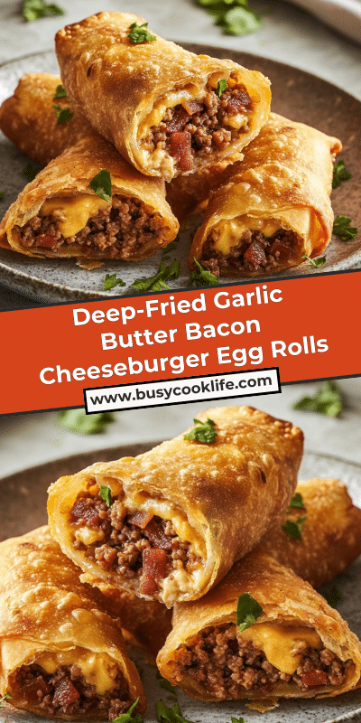 Deep-Fried Garlic Butter Bacon Cheeseburger Egg Rolls