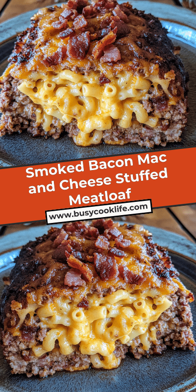 Smoked Bacon Mac and Cheese Stuffed Meatloaf