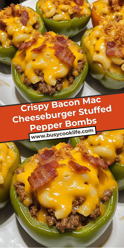 Crispy Bacon Mac Cheeseburger Stuffed Pepper Bombs