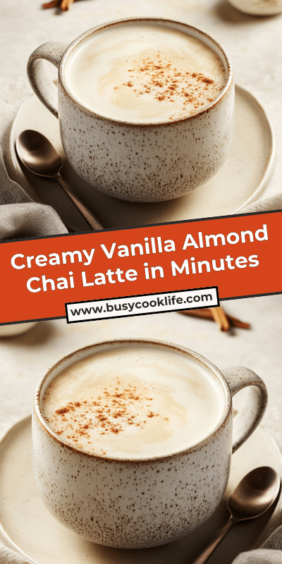 Creamy Vanilla Almond Chai Latte in Minutes