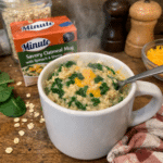 How to make Minute Savory Oatmeal Mug with Spinach and Cheese — key cooking step