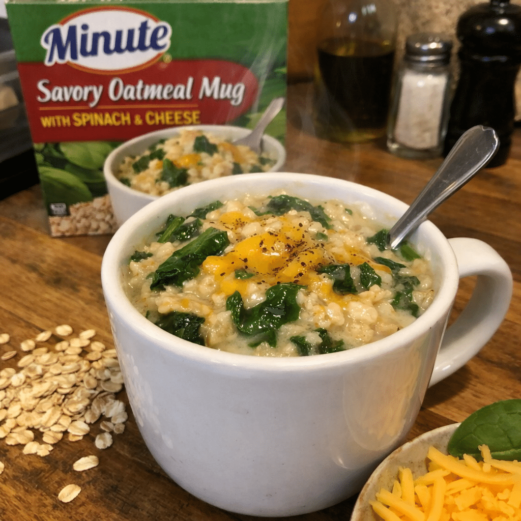 Minute Savory Oatmeal Mug with Spinach and Cheese — restaurant-quality recipe photo