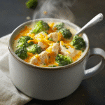 How to make One-Bowl Cheesy Broccoli Chicken Dinner Mug — key cooking step