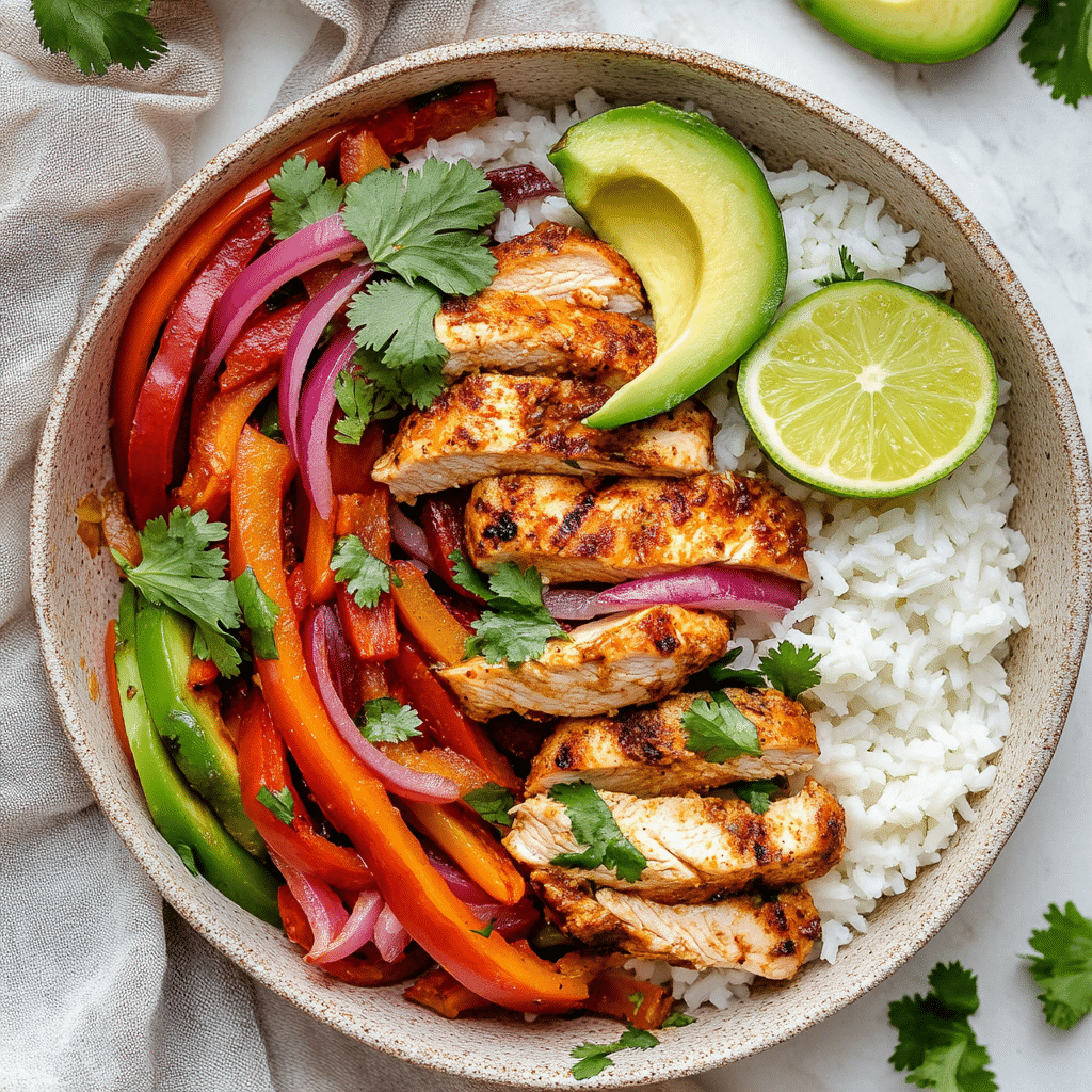 One-Pan Chicken Fajita Meal Prep Bowls in 30 Minutes — restaurant-quality recipe photo