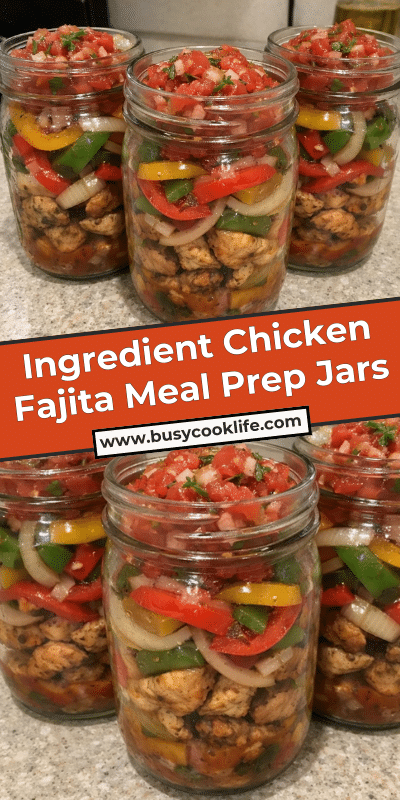Ingredient Chicken Fajita Meal Prep Jars