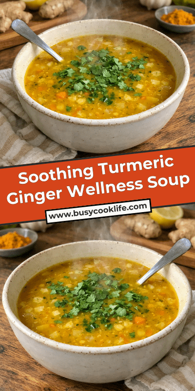 Soothing Turmeric Ginger Wellness Soup