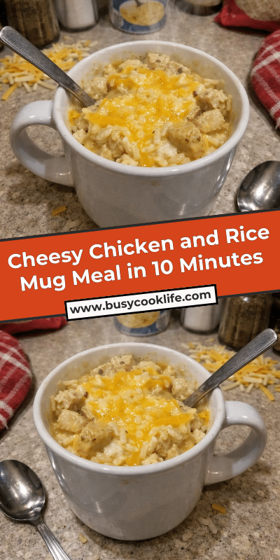 Cheesy Chicken and Rice Mug Meal in 10 Minutes