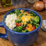 high protein veggie mug bowl for balanced meals step