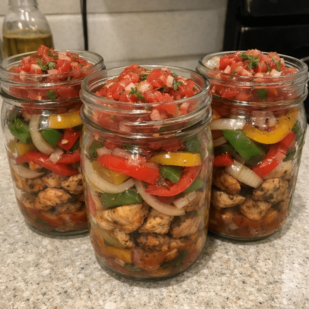 Ingredient Chicken Fajita Meal Prep Jars — restaurant-quality recipe photo