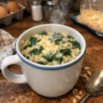 How to make Quick Savory Oatmeal Mug with Spinach and Cheese — key cooking step